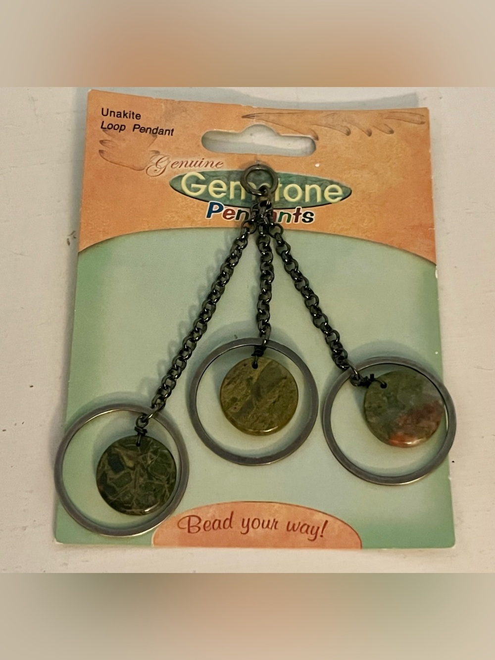 New - Unakite Loop Pendants